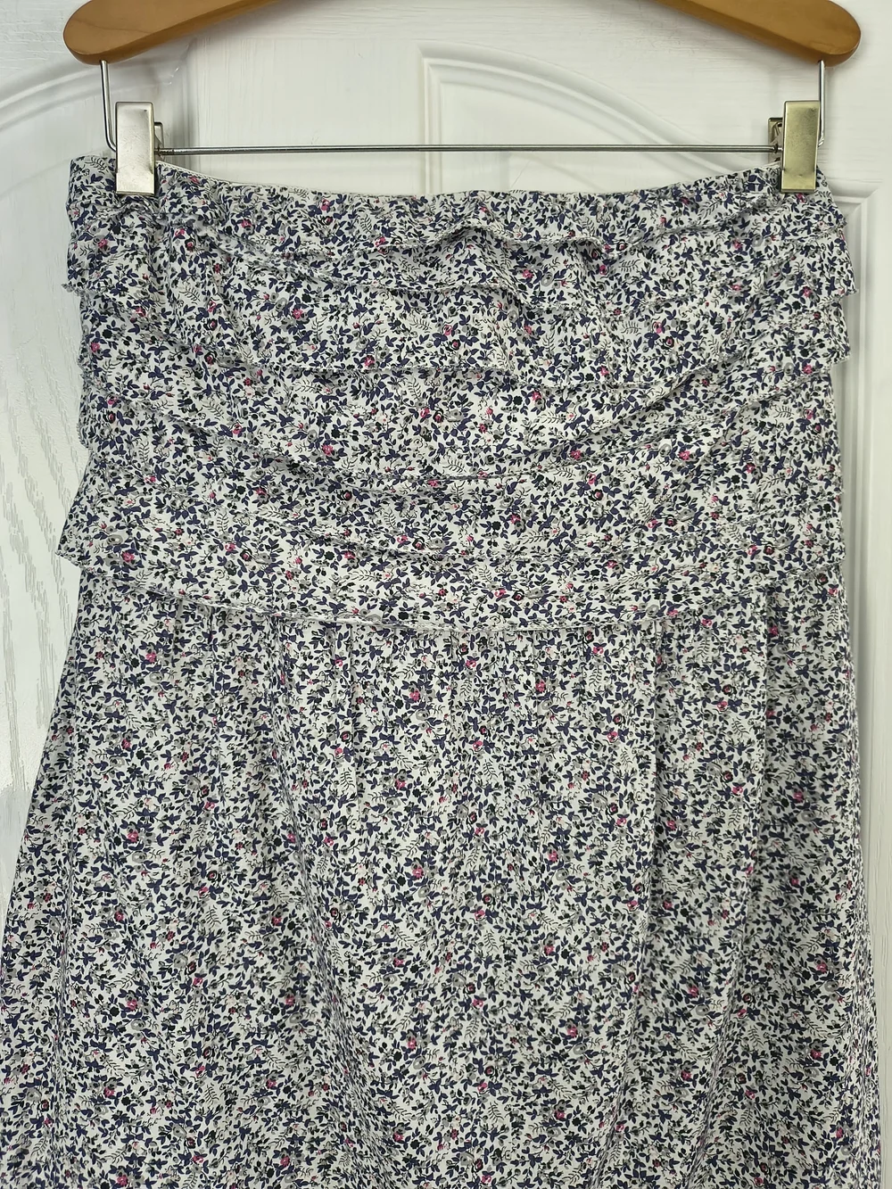 J. Crew White Mini Dress with Navy & Pink Floral Print